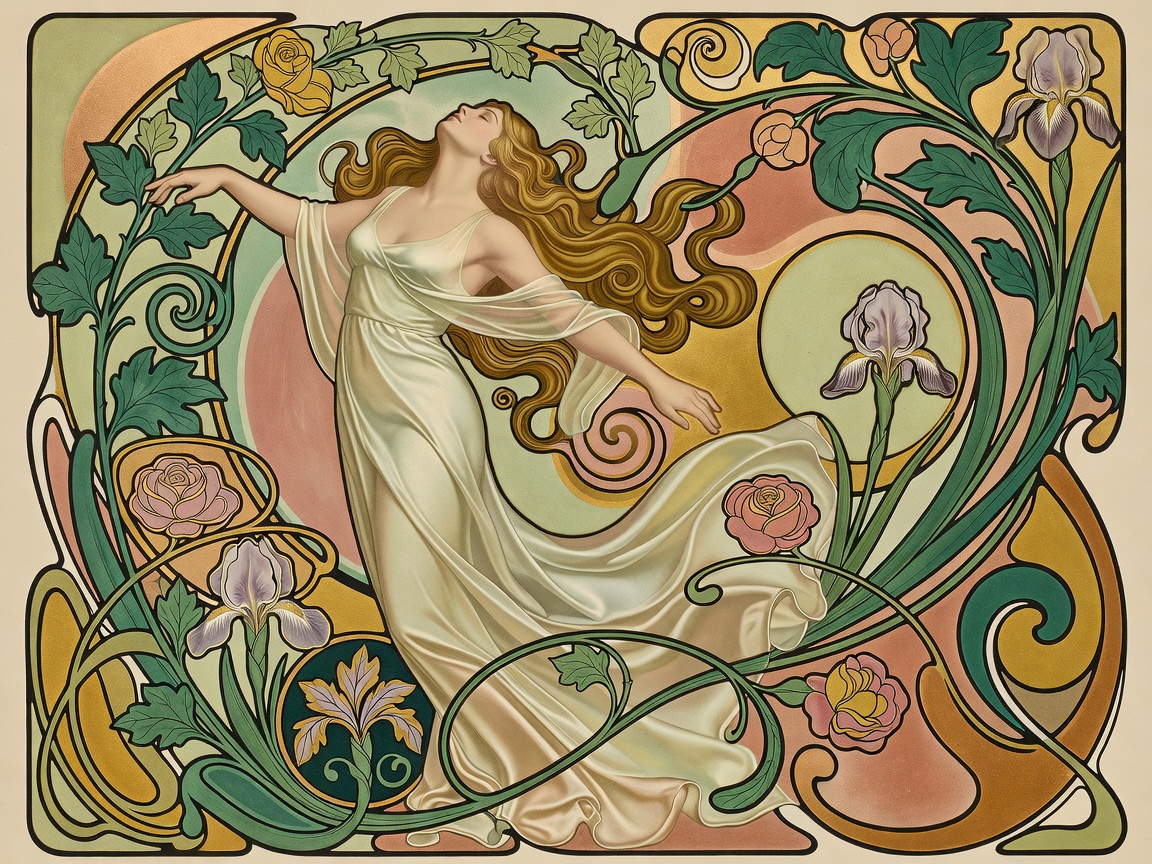 Original Art Nouveau Czech Lithograph Poster