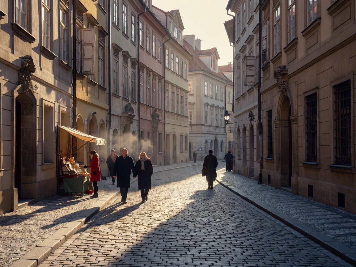 Staré Město Cobblestone Street Prague